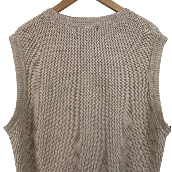 Arnold Palmer Mens V-Neck Sweater Vest Beige 100% Cotton Size Large - Picture 7 of 9